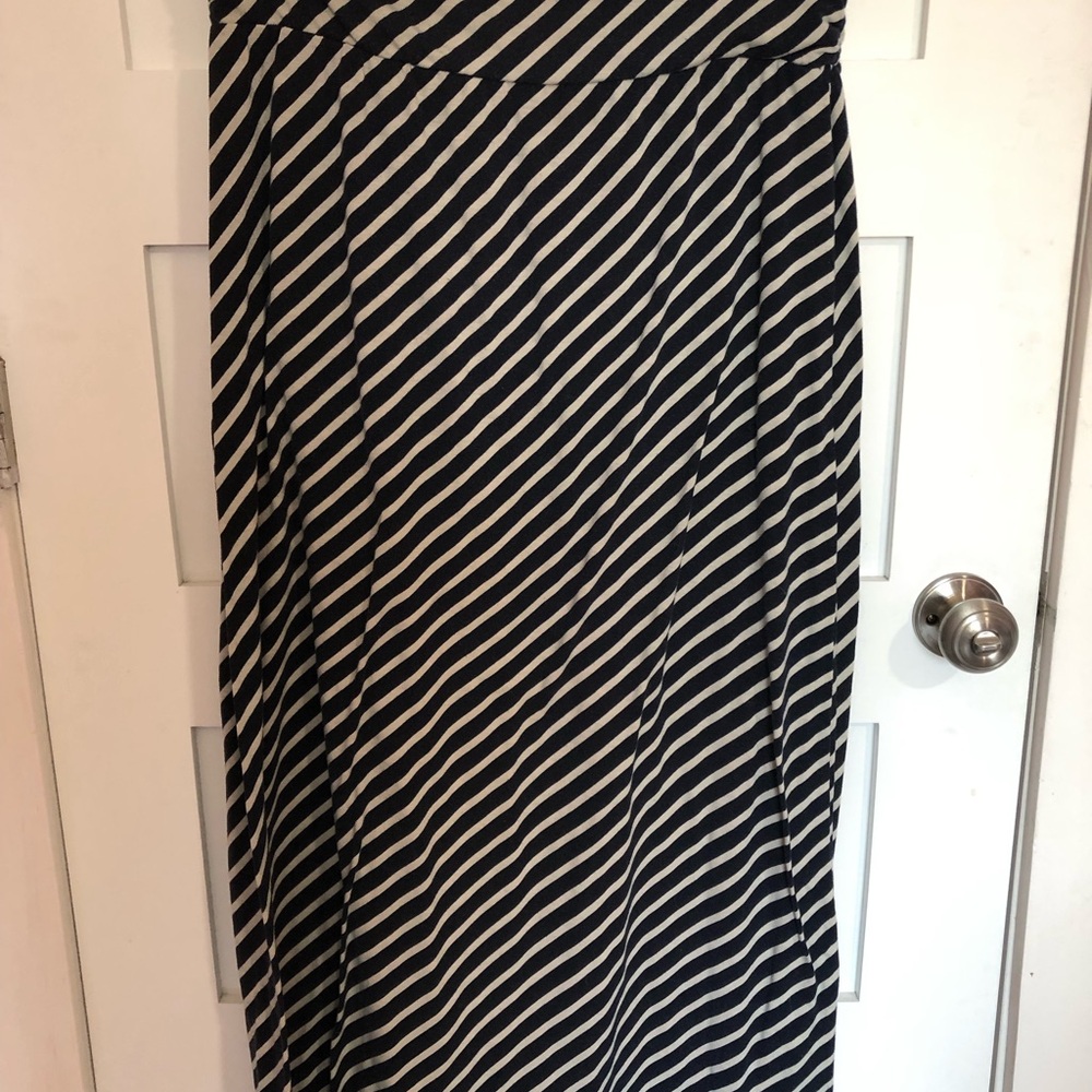 Striped Navy Blue and Cream Women's Skirt